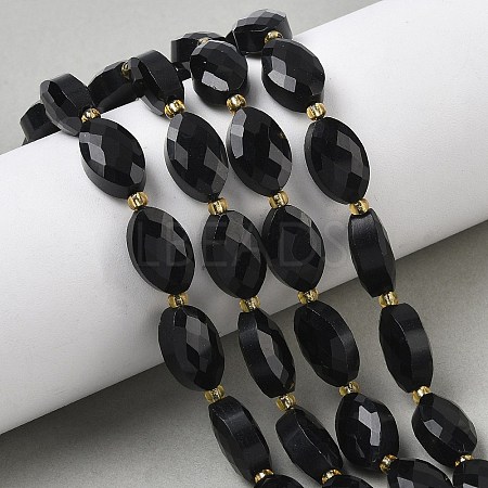 Natural Obsidian Beads Strands G-A295-A08-01-1