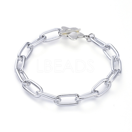 Aluminum Paperclip Chain Bracelets BJEW-JB05166-1