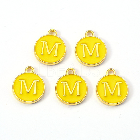 Golden Plated Alloy Enamel Charms X-ENAM-S118-09M-1