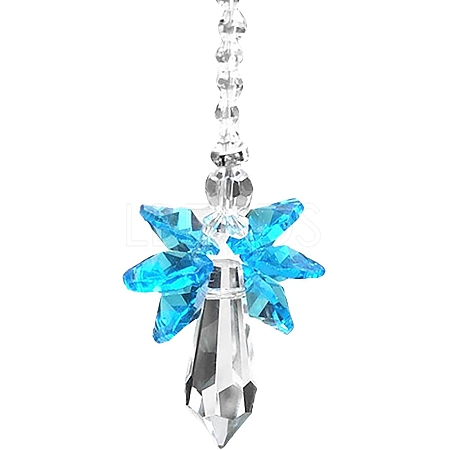 Glass Angel Pendant Decorations HJEW-PW0002-03A-1