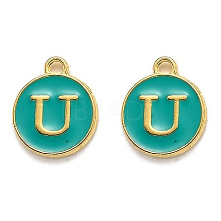 Golden Plated Alloy Enamel Charms ENAM-Q437-15U-1