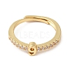Rack Plating Brass Clear Cubic Zirconia Number 9 Adjustable Rings for Women RJEW-S407-09G-09-2