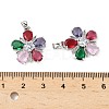 Brass Micro Pave Cubic Zirconia Pendants KK-S532-10P-B-3