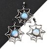 Opalite Spider Web Pendants G-Q163-09AS-09-1