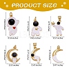 6Pcs 6 Style Eco-friendly Brass Enamel Pendants KK-SZ0005-60-7