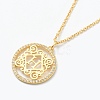 Brass Micro Pave Clear Cubic Zirconia Pendant Necklaces NJEW-J059-01H-1