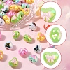 40Pcs UV Plated Acrylic Beads PACR-FS0001-08-2