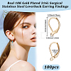 100Pcs 316L Surgical Stainless Steel Leverback Earring Findings STAS-BBC0010-61G-2