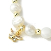 Natural Pearl Beaded Stretch Bracelets BJEW-JB10134-3