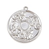 304 Stainless Steel Pendant Cabochon Settings STAS-L313-08P-1