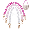 WADORN 3Pcs 3 Colors Pink Series Acrylic Cable Chain Bag Handles FIND-WR0007-71-1
