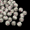 Handmade Luminous Inner Flower Lampwork Beads LAMP-R129-8mm-01-1