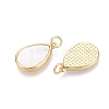 Natural White Shell Pendants KK-Q072-01G-2