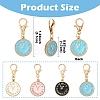 12Pcs 4 Style Alloy Enamel Clock Pendant Decorations HJEW-YW00259-3