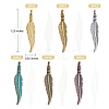 180Pcs 6 Styles Alloy Pendant Feather Pendant DIY Vintage Jewelry Accessories JX562A-2