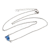 Brass Pave Cubic Zirconia Rectangle and Heart Pendant Cable Chain Necklaces KK-CBAB173-04P-08-4