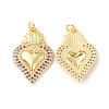 Rack Plating Brass Micro Pave Cubic Zirconia Pendants X-KK-C021-11G-1
