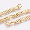 Ion Plating(IP) 304 Stainless Steel Figaro Chain Bracelets BJEW-P235-03G-3