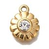 Ion Plating(IP) 304 Stainless Steel Rhinestone Charms STAS-P371-068G-1