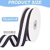 25 Yards Polyester Striped Ribbon OCOR-WH0091-24-2