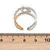 304 Stainless Steel Double Color Cuff Rings RJEW-S635-01GP-16-5
