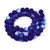 Frosted Transparent Glass Beads Strands LS-GLAA-T032-T8mm-MBB15-2