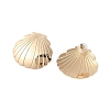 Shell Shape Alloy Stud Earrings for Women EJEW-A112-06KCG-3