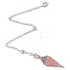 Natural Strawberry Quartz & Resin Hexagonal Pointed Dowsing Pendulums PW-WG7D05E-11-1