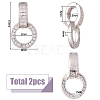 2Pcs 925 Sterling Silver Pave Clear Cubic Zirconia Twister Clasps STER-HS0001-22B-P-2