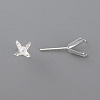 304 Stainless Steel Prong Earring Settings LS-STAS-O098-06S-05-2
