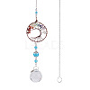 1Pc Wire Wrapped Alloy & Natural Mixed Stone Chips Tree of Life Hanging Suncatchers HJEW-TA0001-45B-2