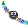 Lampwork Evil Eye & Glass Beaded Bracelet BJEW-JB08367-04-4