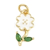 Brass Micro Pave Cubic Zirconia Pendants KK-F938-29G-01B-1