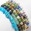 6Pcs 6 Style Natural Mixed Gemstone & Pearl & Glass Beaded Stretch Bracelets Set BJEW-JB08876-6