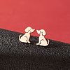 Stainless Steel Dog Stud Earrings PW-WG53AF2-07-1