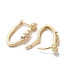 Brass with Clear Cubic Zirconia Hoop Earrings EJEW-B035-31KCG-2