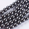 Non-Magnetic Synthetic Hematite Beads Strands G-H1624-10mm-3-1