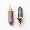 Natural Indian Agate Double Terminated Pointed Pendants G-G902-B13-1