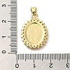 Rack Plating Brass Micro Pave Cubic Zirconia with Shell Pendants KK-P241-44G-01-3