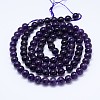 Natural Amethyst Round Bead Strands G-M212-10mm-01C-2