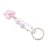 Acrylic Butterfly with Round Bead Keychains KEYC-JKC01438-5