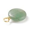 Natural Green Aventurine Pendants PALLOY-JF01751-03-4