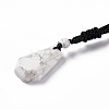 Natural Howlite Hexagon Pendant Necklace with Nylon Cord NJEW-G094-A09-2