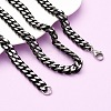 10MM 304 Stainless Steel Cuban Link Chain Necklaces NJEW-C099-04A-02-1