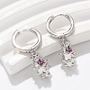 Brass Cubic Zirconia Hoop Earrings EJEW-Q015-01P-A-4