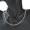 Bling Glass Round Beaded Necklace for Women NJEW-PH01490-04-4
