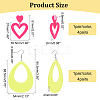 8 Pairs 8 Style Acrylic Heart & Teardrop Dangle Stud Earrings with Steel Pins for Women EJEW-PH0001-12-6