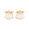 Brass Pave Clear Cubic Zirconia Beads CU-CBAF71E-01G-1