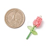 Glass Seed Beaded Rose Pendants PALLOY-MZ00959-04-2