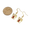 Christmas Theme Alloy Rhinestone Dangle Earrings EJEW-JE06627-04-4